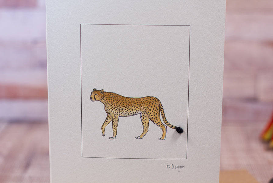 Cheetah greetings card