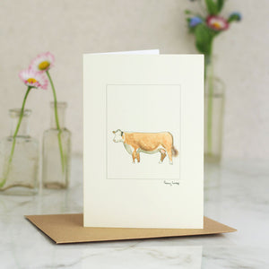 Cow Hereford greetings card