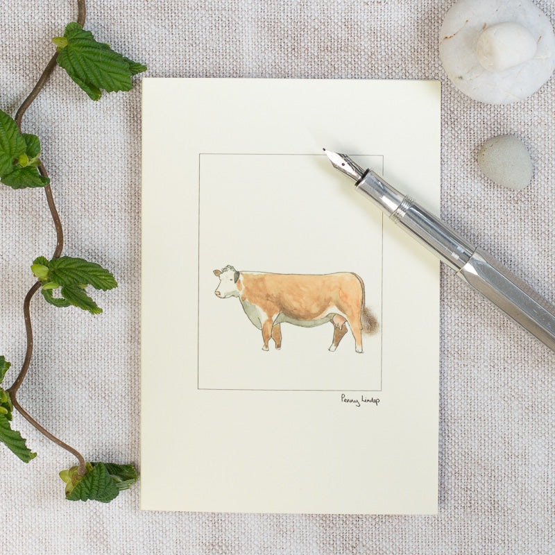 Cow Hereford greetings card