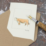 Cow Hereford greetings card