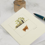 Cow Highland with tree greetings card