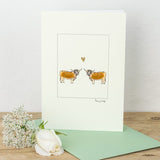 Highland Cows in Love card