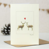 Deer in Love greetings card