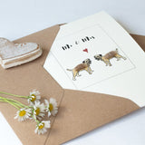 Border terrier Mr & Mrs Wedding card