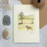 Border Terrier & Hillside Scene Card