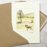 Border Terrier & Hillside Scene Card