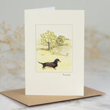 Dachshund In The Countryside greetings card