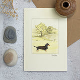Dachshund In The Countryside greetings card