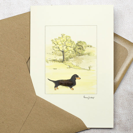 Dachshund In The Countryside greetings card