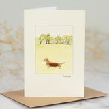 Dachshund & Trees greetings card