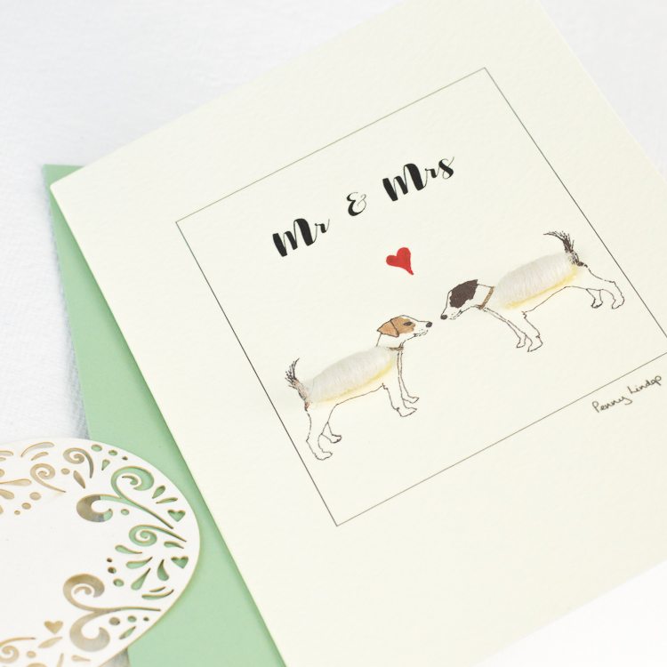 Jack Russell Mr & Mrs greetings card