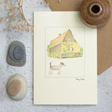 Jack Russell & Barn greetings card