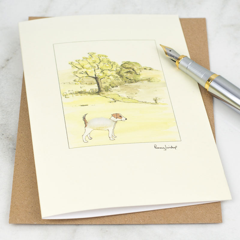 Jack Russell In The Countryside greetings card