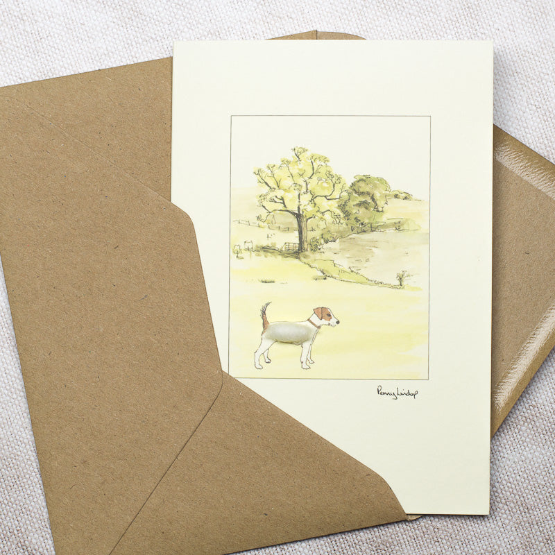 Jack Russell In The Countryside greetings card