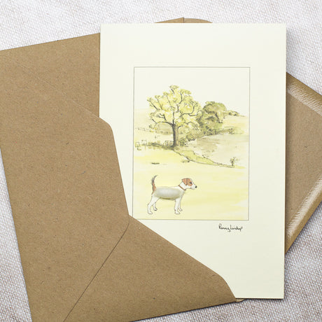 Jack Russell In The Countryside greetings card