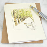 Jack Russell & Tree Lined Avenue greetings card