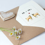 Pugs Mr & Mrs greetings card