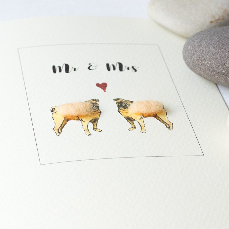 Pugs Mr & Mrs greetings card
