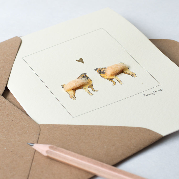 Pugs in Love greetings card