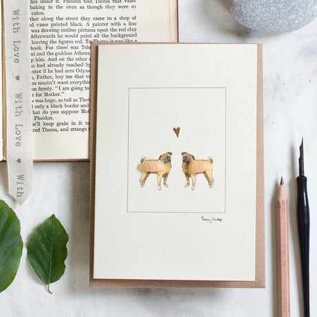 Pugs in Love greetings card