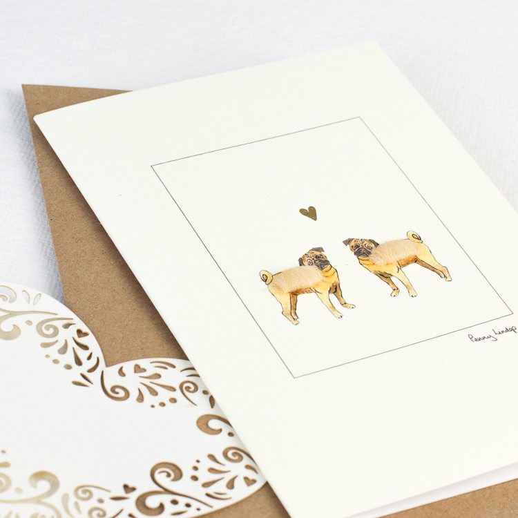 Pugs in Love greetings card