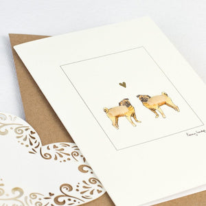 Pugs in Love greetings card