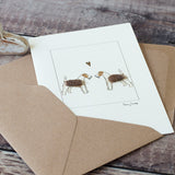 Fox Terriers in Love greetings card