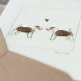 Fox Terriers in Love greetings card