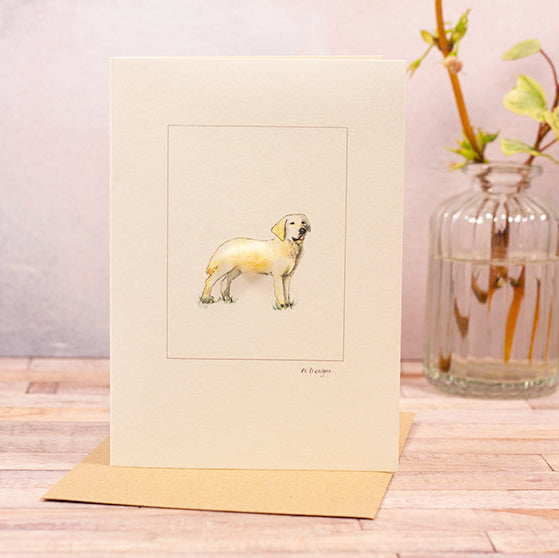 Golden Labrador greetings card