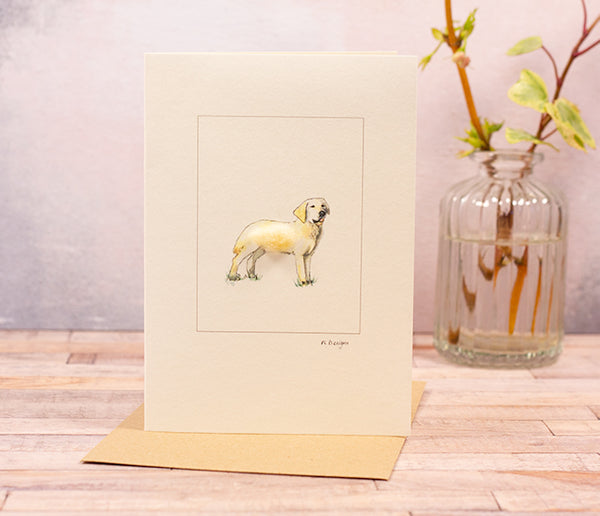 Golden Labrador greetings card