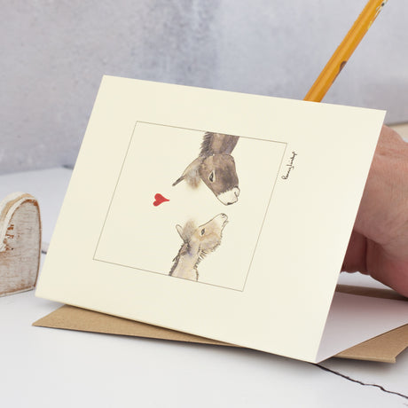 Donkey in love card