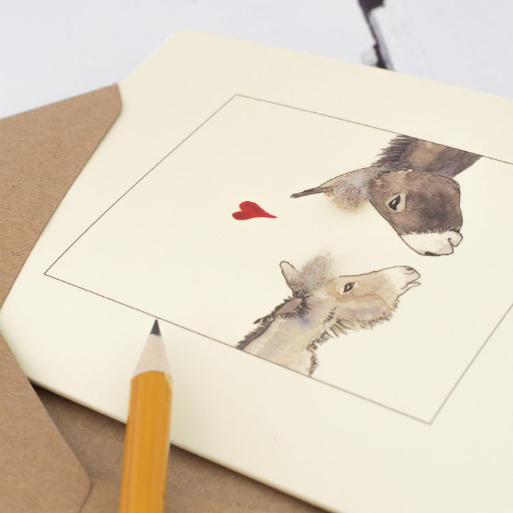 Donkey in love card