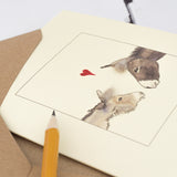 Donkey in love greetings card