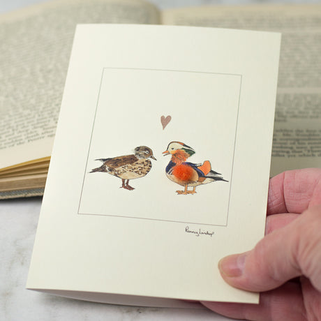 Mandarin Ducks in love greetings card