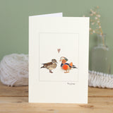 Mandarin Ducks in love greetings card