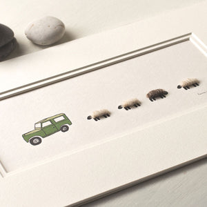 Land Rover and Sheep bespoke Print - Medium