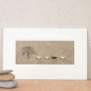 Sheep And Tree Print