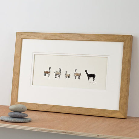 Alpaca bespoke Print, 5 in a row