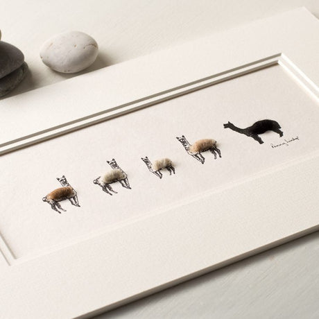 Alpaca bespoke Print, 5 in a row