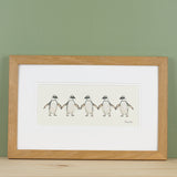 Penguins bespoke print - 5 Jackass penguins in a row