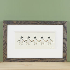 Penguins bespoke print - 5 Jackass penguins in a row