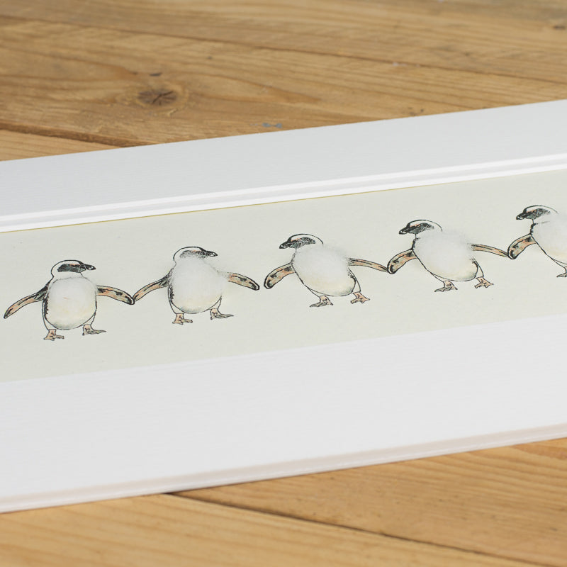 Penguins bespoke print - 5 Jackass penguins in a row