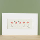 Flamingos in a row bespoke print