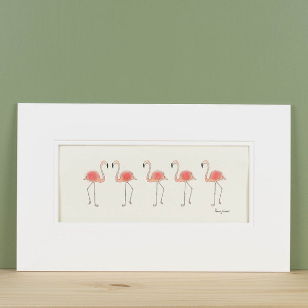 Flamingos in a row bespoke print