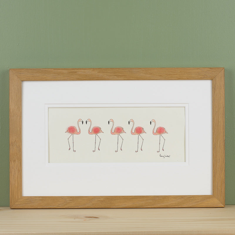 Flamingos in a row bespoke print