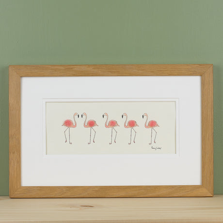 Flamingos in a row bespoke print