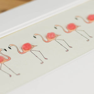 Flamingos in a row bespoke print