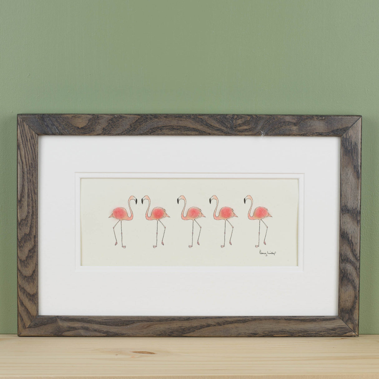 Flamingos in a row bespoke print