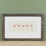 Flamingos in a row bespoke print
