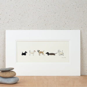 Bespoke Dogs Print - 5 Little Dogs in a Row